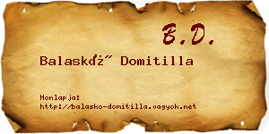 Balaskó Domitilla névjegykártya
